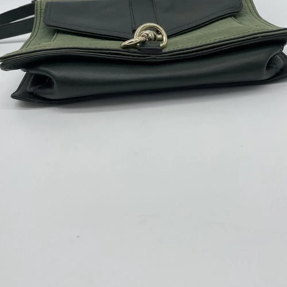 Rebecca Minkoff‎ Vintage GREEN Envelope Crossbody/Shoulder Leather & Suede